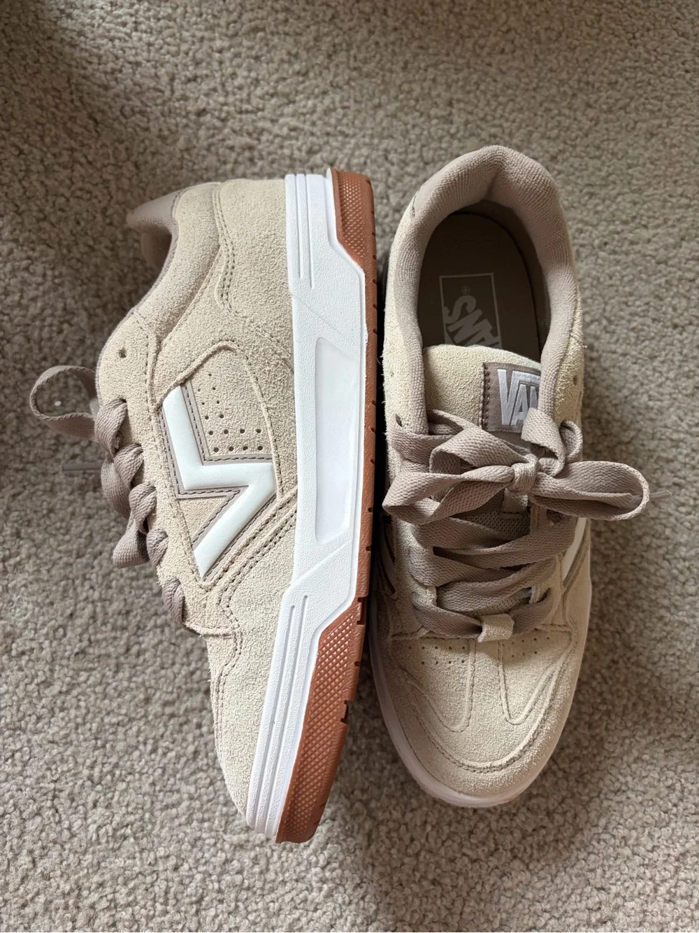 Vans Beige/Tan Suede Low-Top Sneakers